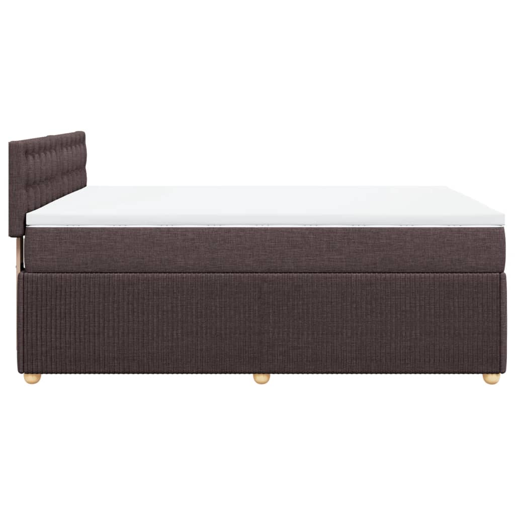 vidaXL Boxspring posteľ s matracom tmavohnedá 140x200 cm látka