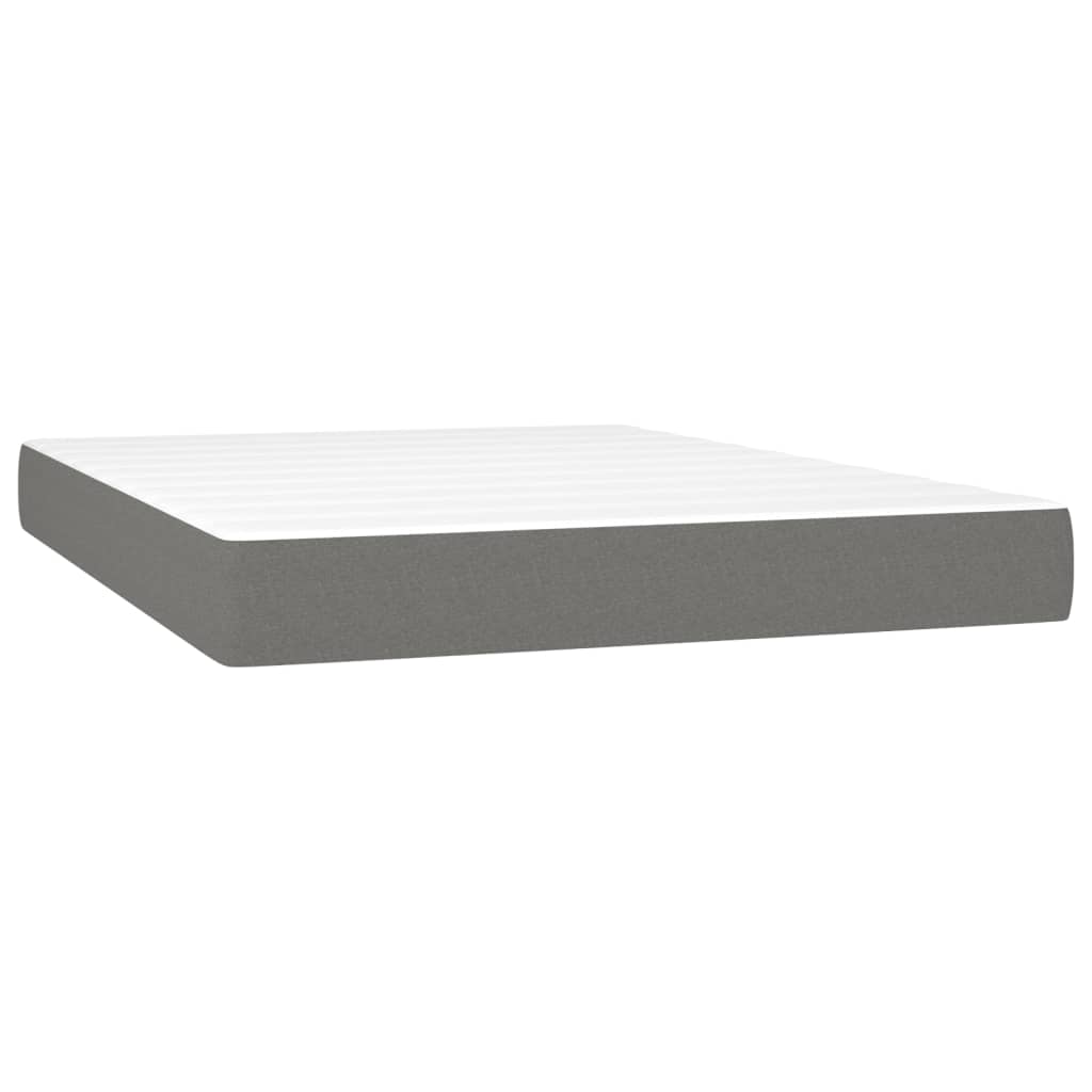 vidaXL Boxspring posteľ s matracom tmavosivá 140x190 cm látka