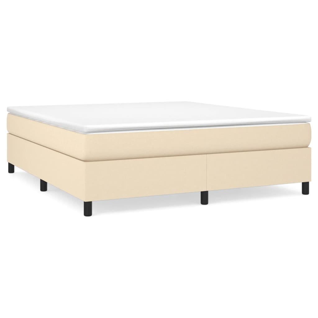 vidaXL Posteľný rám boxspring s matracom krémový 180x200 cm látka