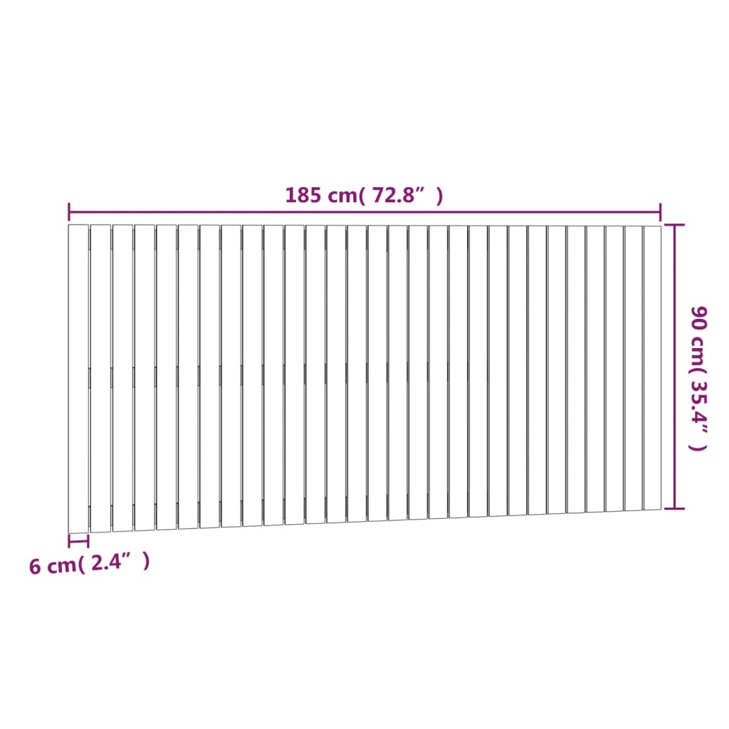 vidaXL Nástenné čelo postele medovohnedé 185x3x90 cm masívna borovica