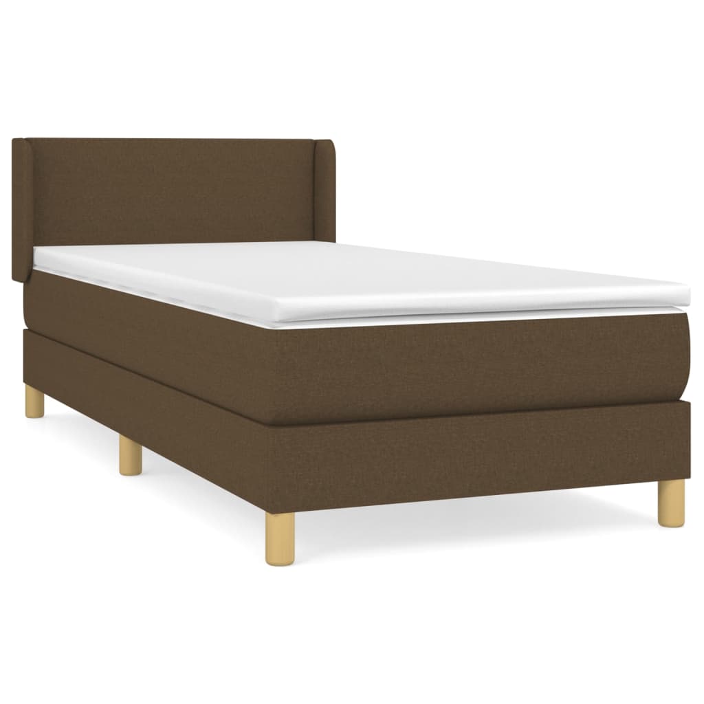 vidaXL Boxspring posteľ s matracom tmavohnedá 100x200 cm látka