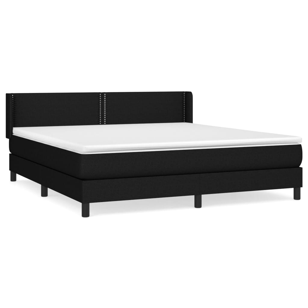 vidaXL Posteľný rám boxspring s matracom čierny 160x200 cm látka