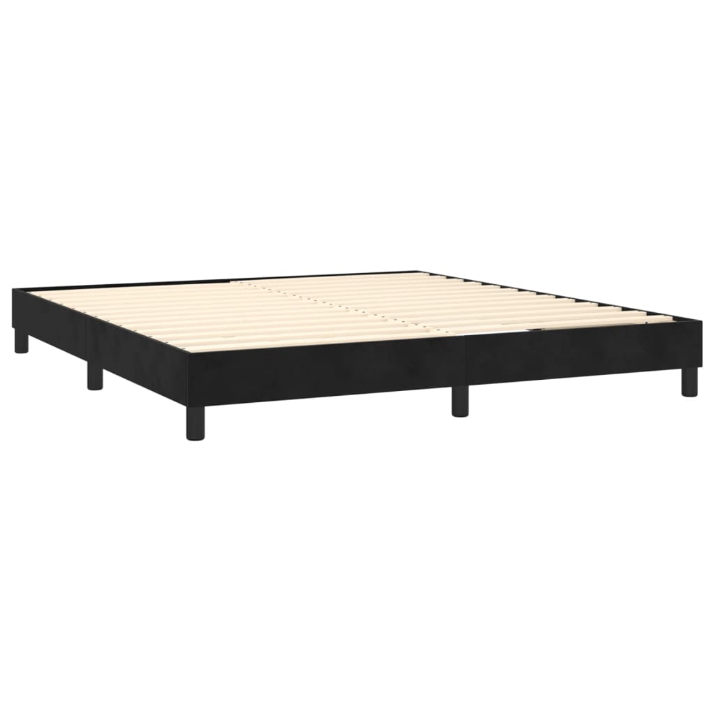 vidaXL Posteľný rám boxspring s matracom čierny 180x200 cm zamat