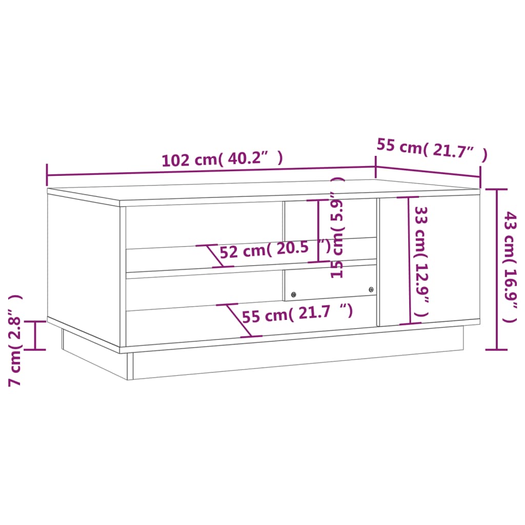 vidaXL Konferenčný stolík čierny 102x55x43 cm drevotrieska