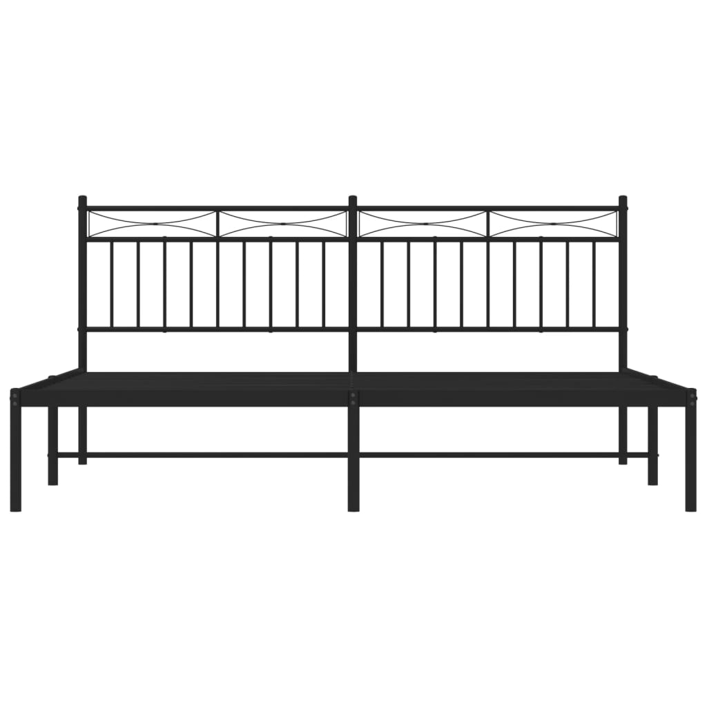 vidaXL Kovový rám postele s čelom čierny 180x200 cm