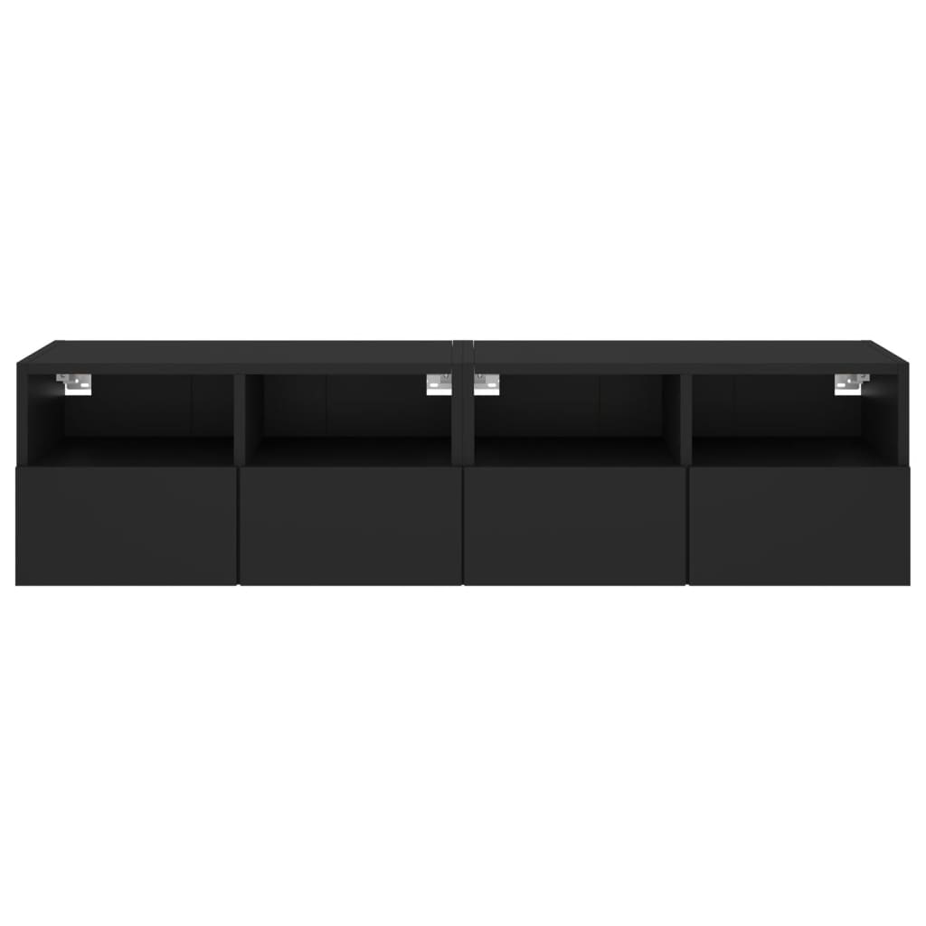 vidaXL TV nástenné skrinky 2 ks čierne 60x30x30 cm kompozitné drevo