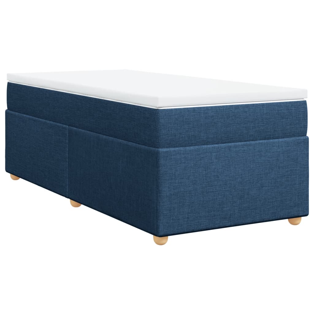 vidaXL Posteľný rám boxspring s matracom modrý 90x200 cm látka