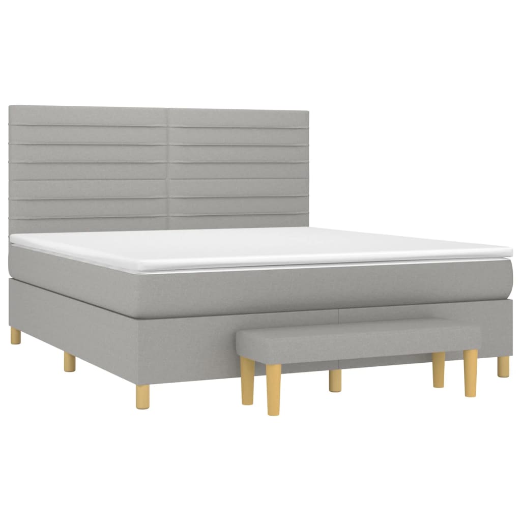 vidaXL Boxspring posteľ s matracom svetlosivá 100x200 cm látka