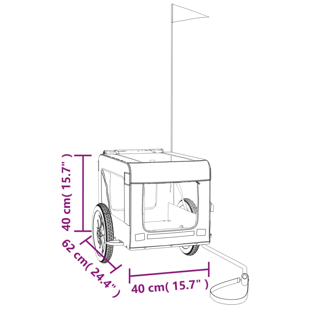 vidaXL Cyklovozík pre zvieratá červeno-čierny oxfordská látka železo
