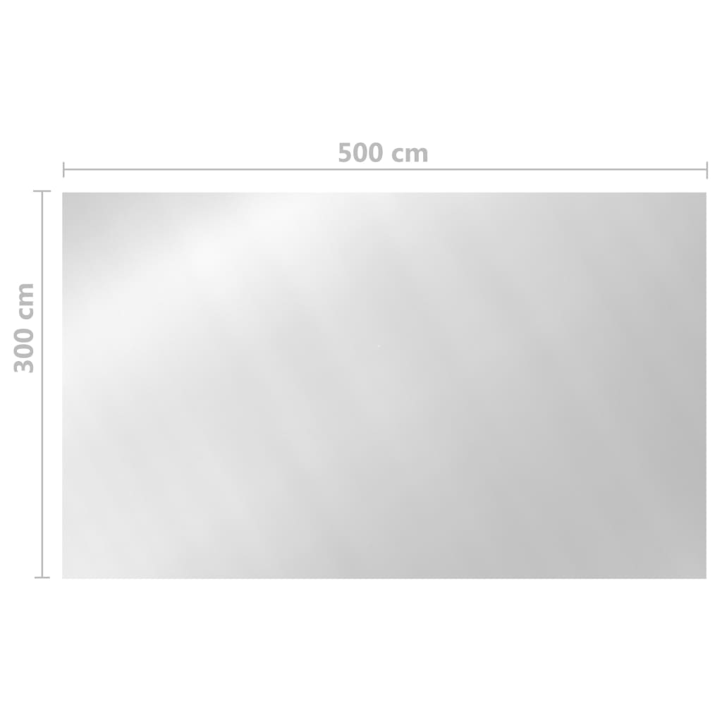 vidaXL Obdĺžniková bazénová plachta 500x300 cm PE strieborná