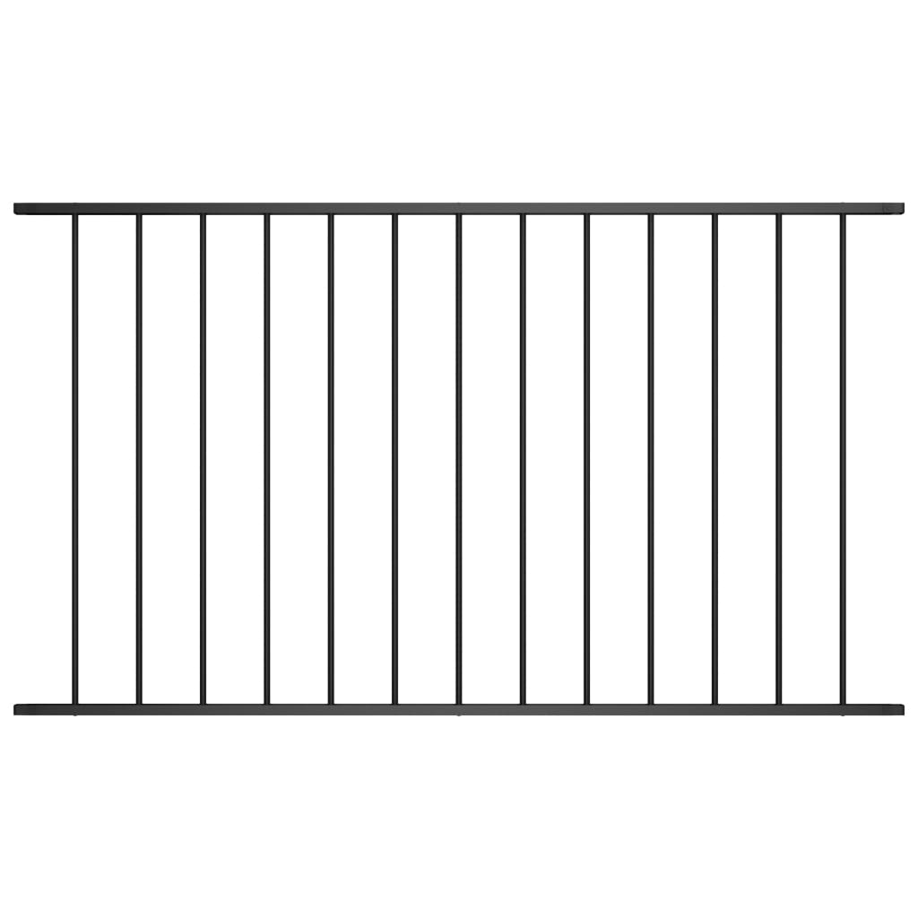 vidaXL Plotový panel, práškovaná oceľ 1,7x0,75 m, čierny