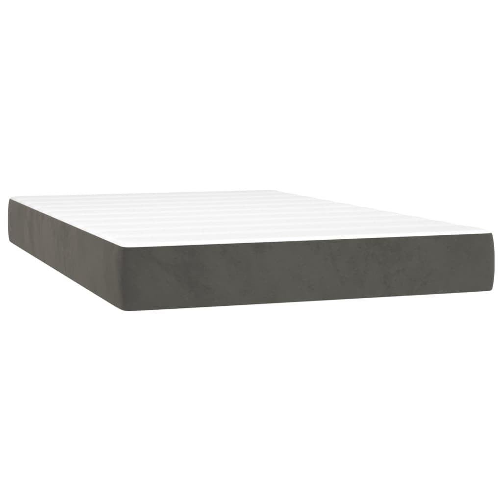 vidaXL Posteľný rám boxspring s matracom tmavosivý 90x190 cm zamat