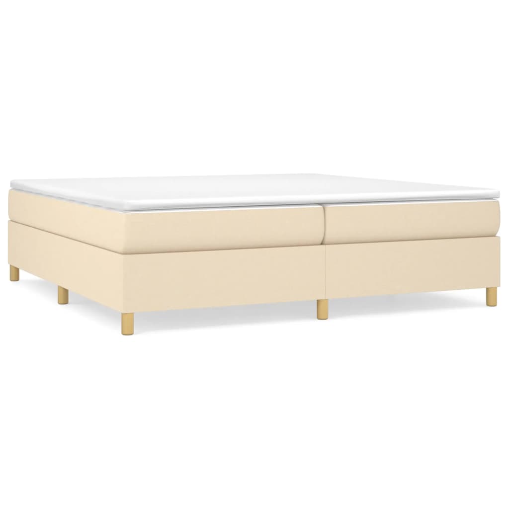 vidaXL Boxspring posteľ s matracom krémová 200x200 cm látka