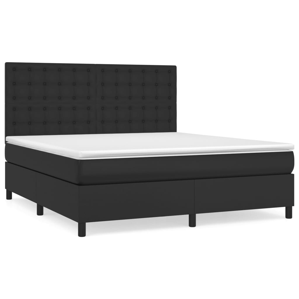 vidaXL Boxspring posteľ s matracom čierna 160x200 cm umelá koža