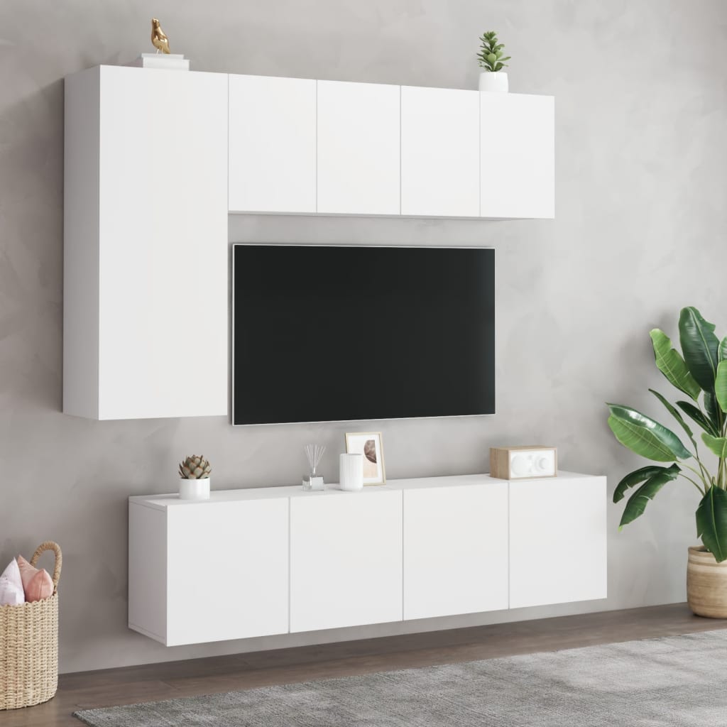 vidaXL TV skrinky nástenné 2 ks biele 60x30x41 cm