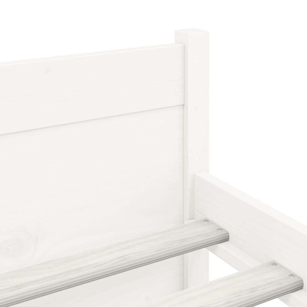 vidaXL Posteľný rám, biely, drevený masív 135x190 cm, dvojlôžko