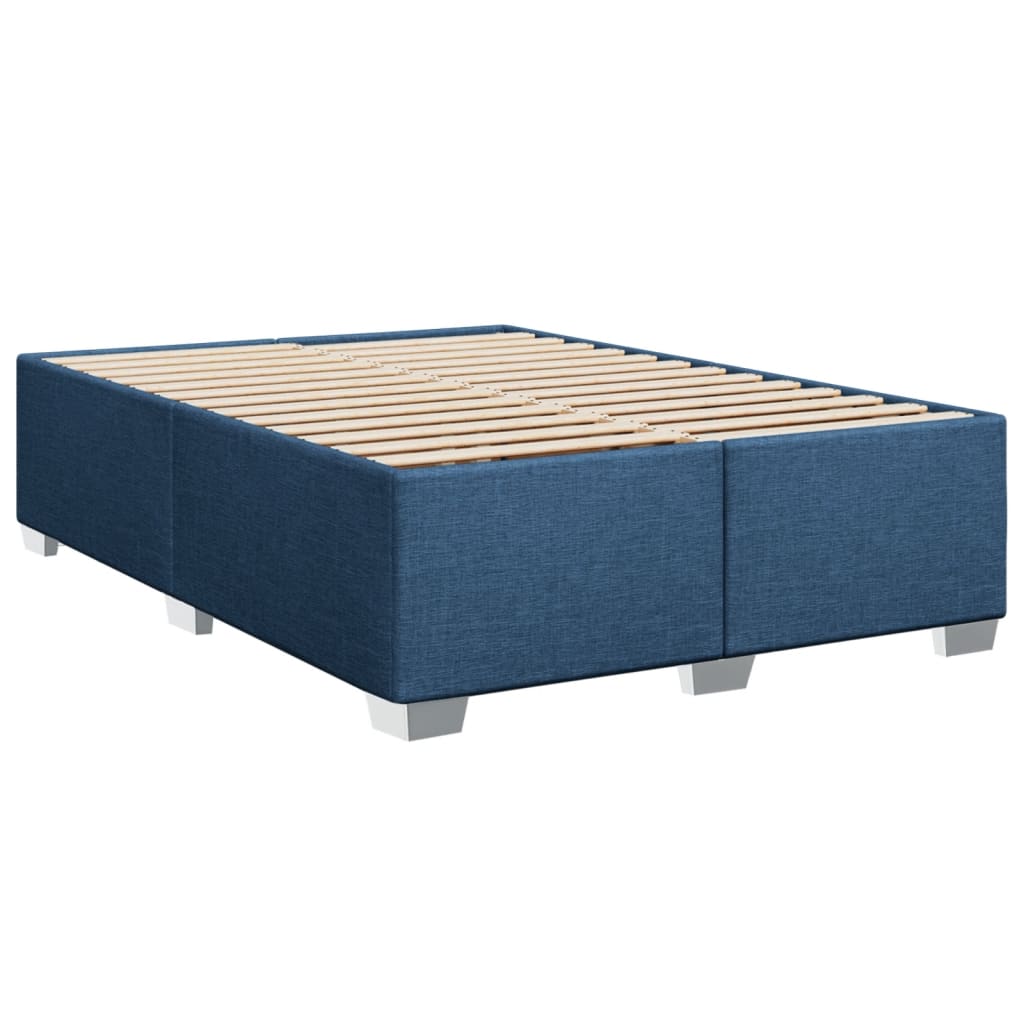 vidaXL Posteľný rám boxspring s matracom modrý 160x200 cm látka