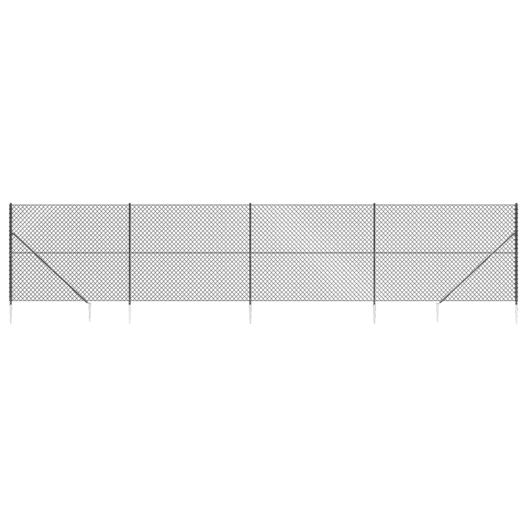 vidaXL Drôtený plot s kotviacimi hrotmi antracitový 1,8x10 m