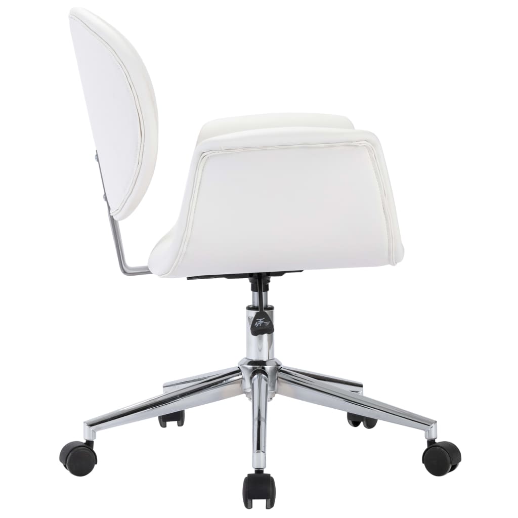 vidaXL Otočné jedálenské stoličky 2 ks biele umelá koža