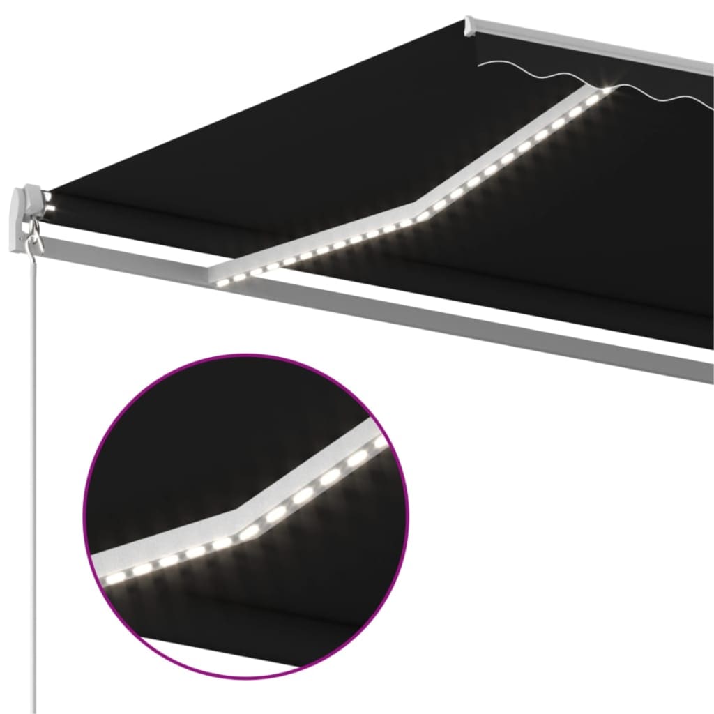 vidaXL Ručne zaťahovacia markíza s LED 600x350 cm antracitová