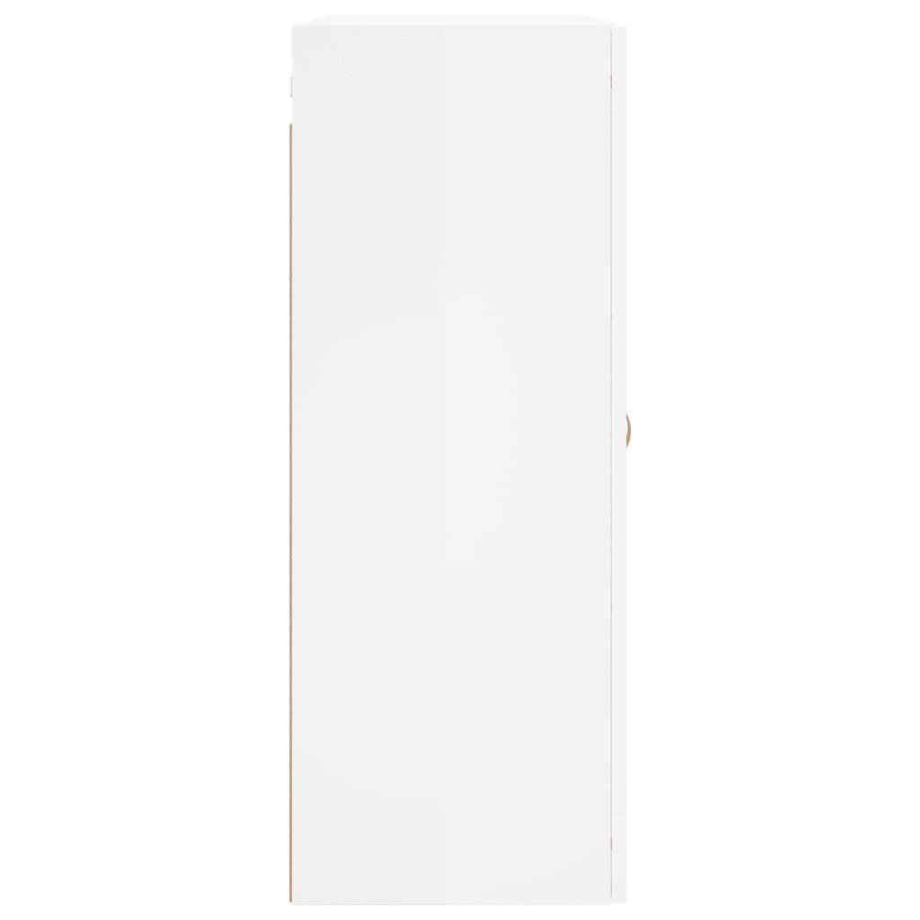 vidaXL Nástenné skrinky 2 ks lesklé biele kompozitné drevo