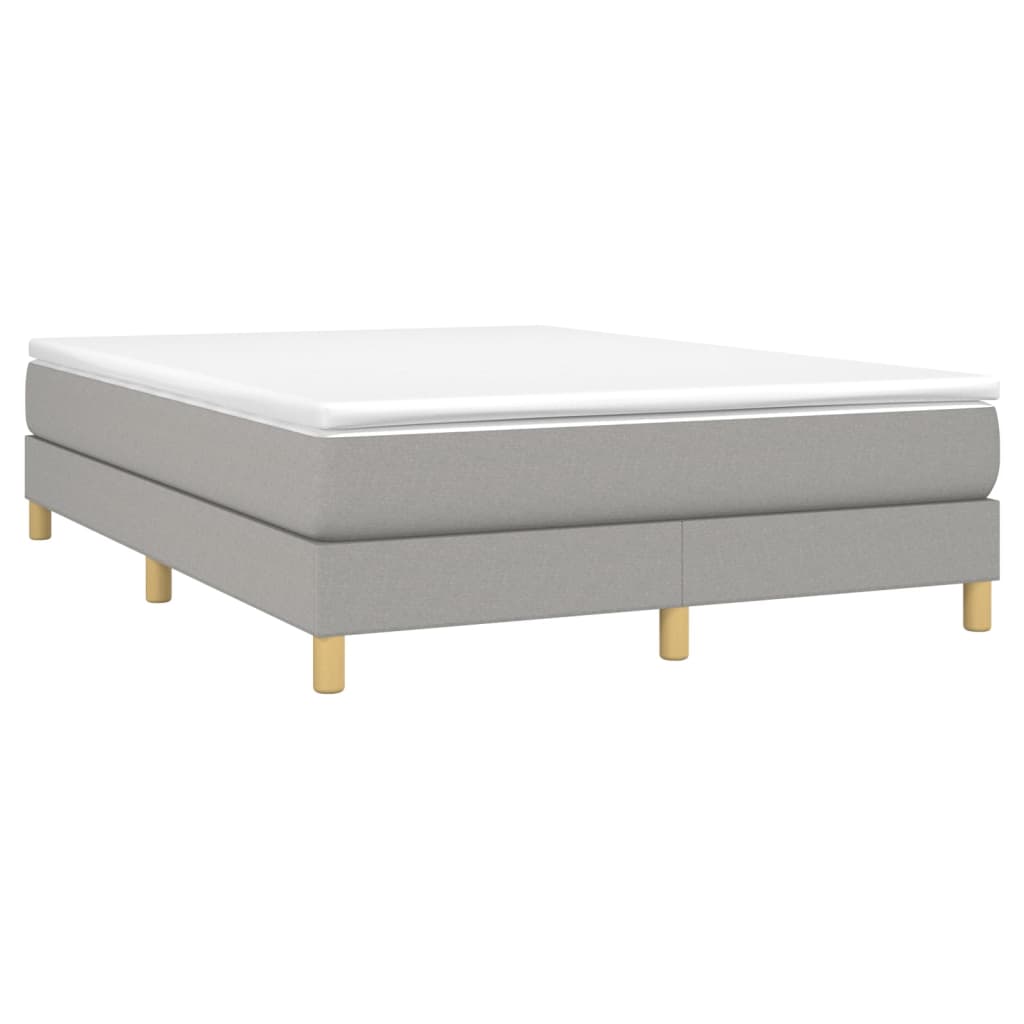 vidaXL Boxspring posteľ s matracom bledosivý 140x190 cm látka