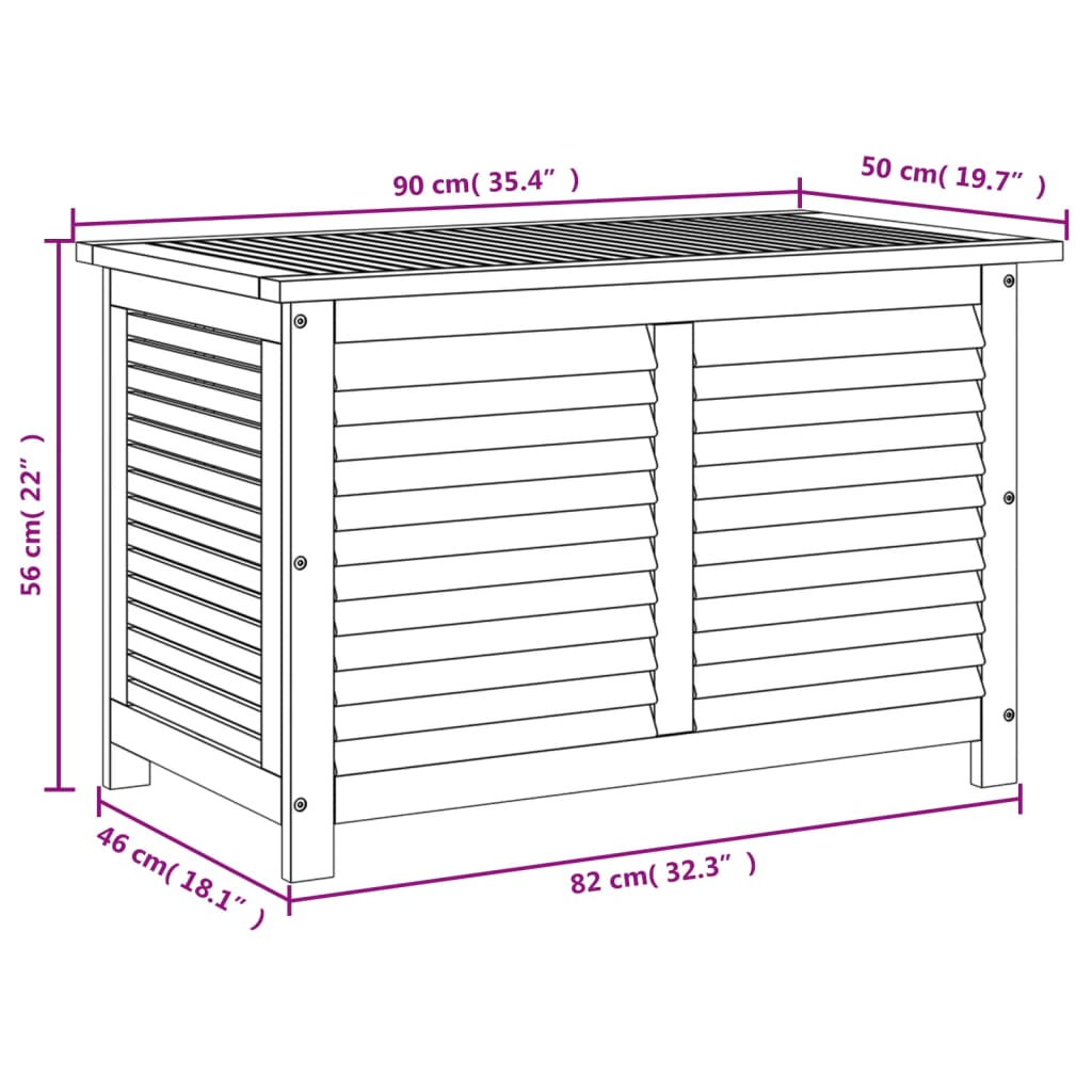 vidaXL Záhradný úložný box s mriežkami 90x50x56 cm masívna akácia