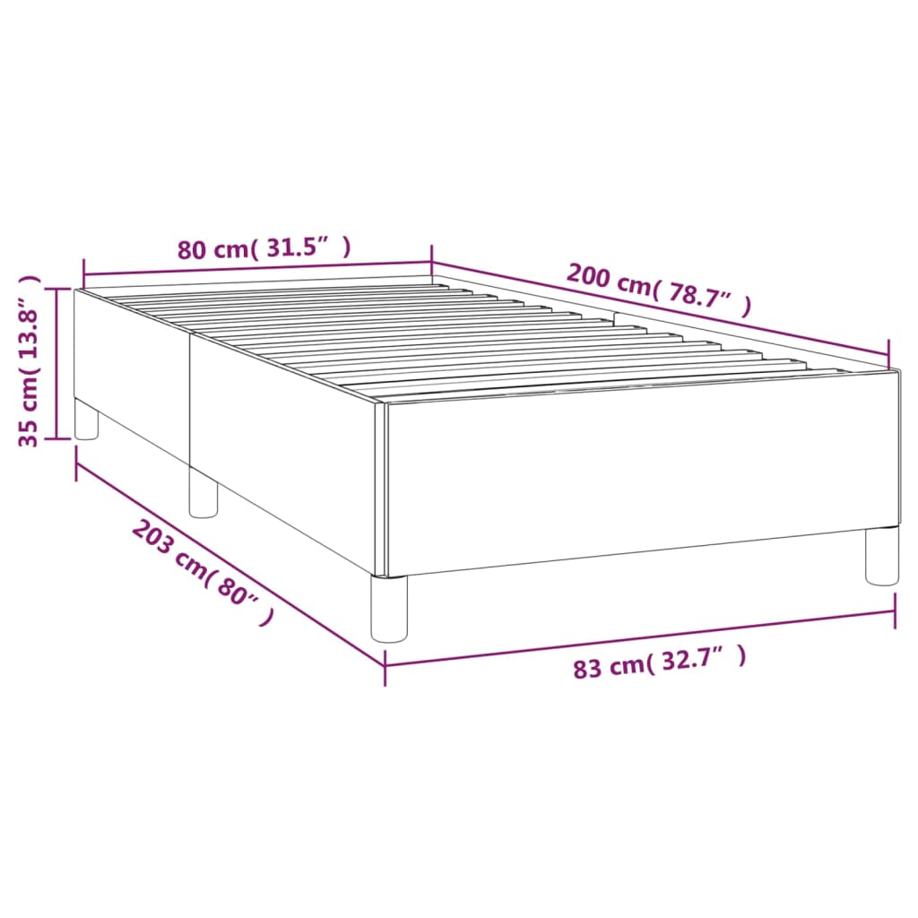 vidaXL Posteľný rám biely 80x200 cm umelá koža