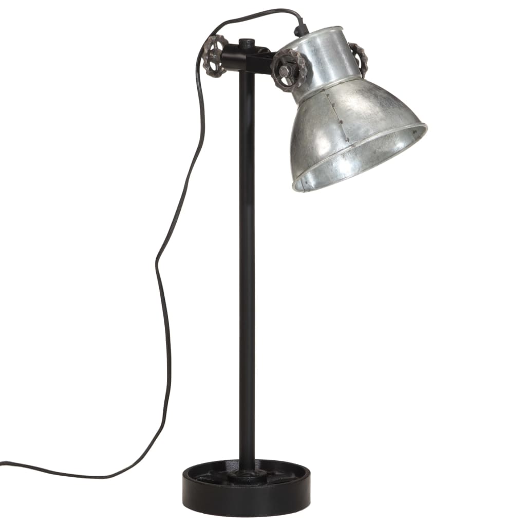 vidaXL Stolová lampa 25 W starožitná strieborná 15x15x55 cm E27