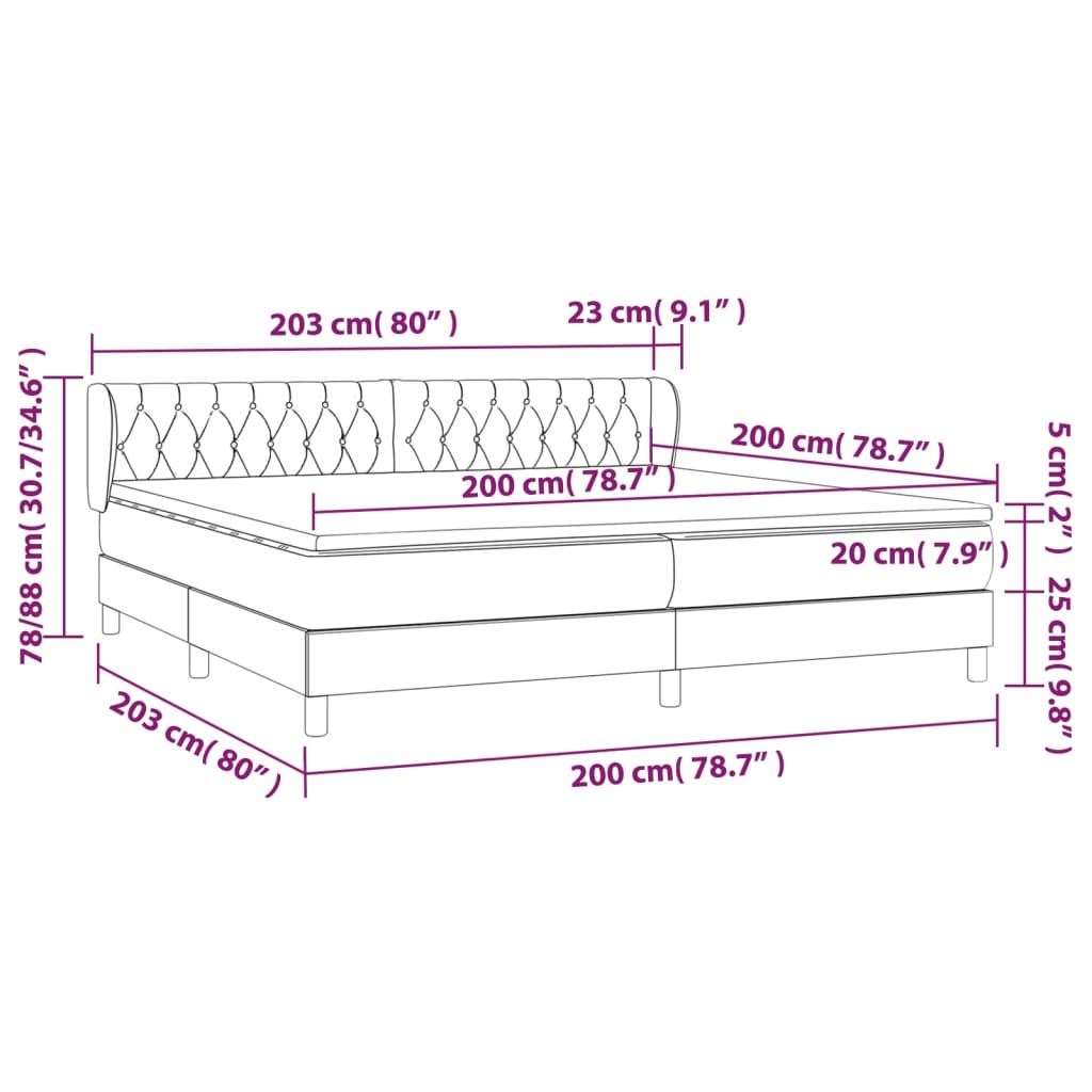 vidaXL Posteľný rám boxspring s matracom čierny 200x200 cm zamat