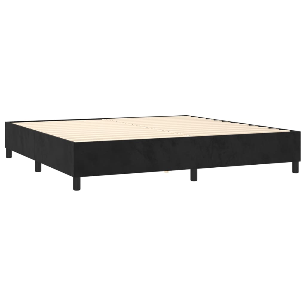 vidaXL Posteľný rám boxspring s matracom čierny 200x200 cm zamat