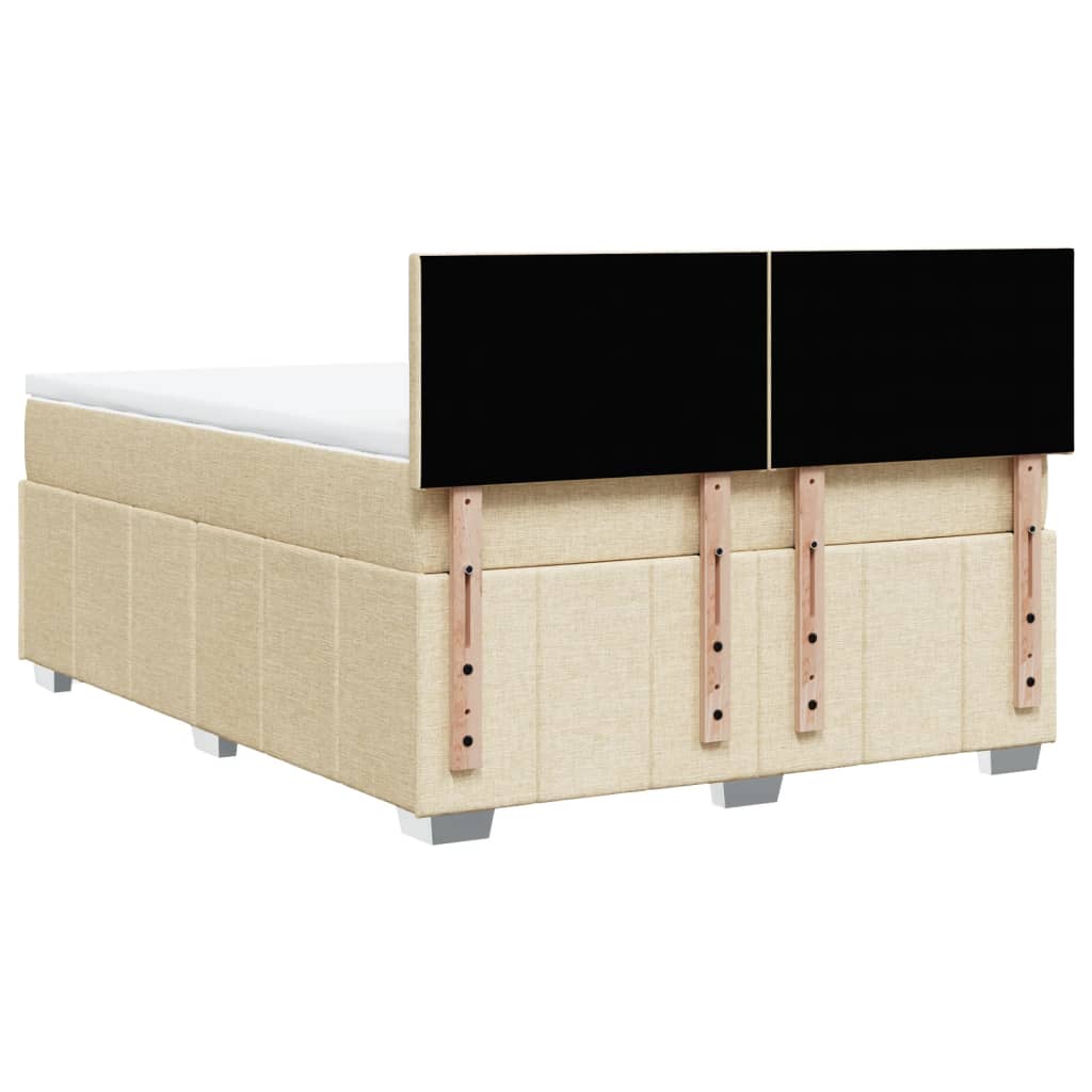 vidaXL Boxspring posteľ s matracom krémový 140x190 cm látka