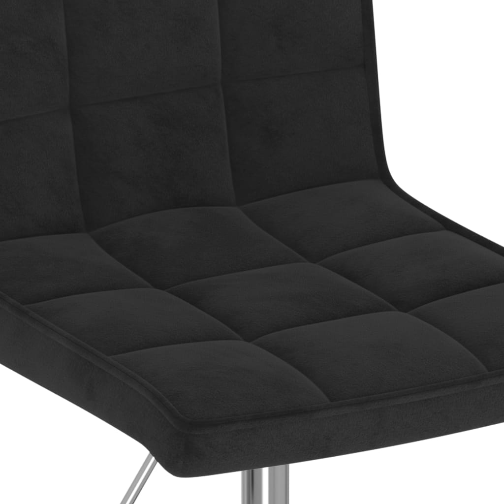 vidaXL Otočné jedálenské stoličky 4 ks čierne zamatové