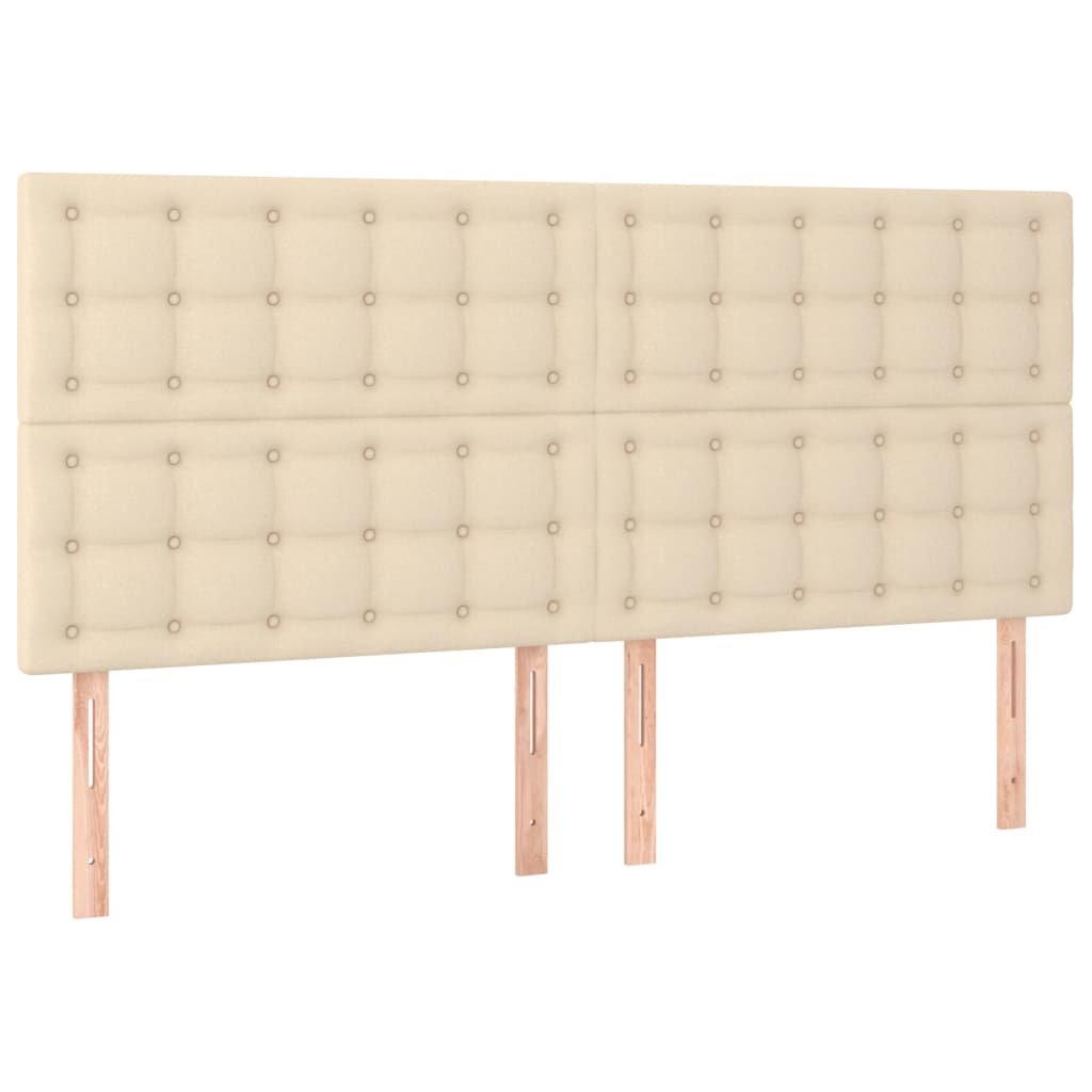 vidaXL Posteľný rám boxspring s matracom krémový 160x200 cm látka