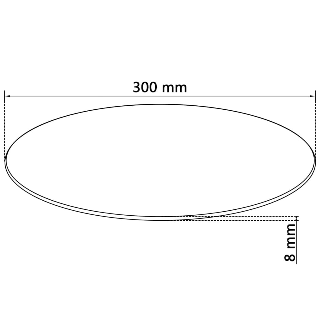 vidaXL Stolová doska z tvrdeného skla, okrúhla, 300 mm