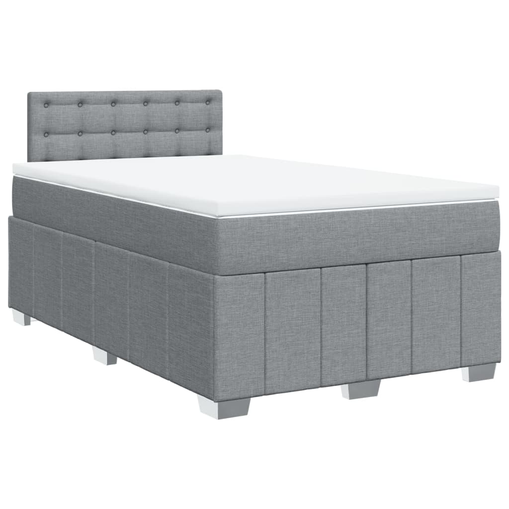 vidaXL Boxspring posteľ s matracom bledosivá 120x200 cm látka