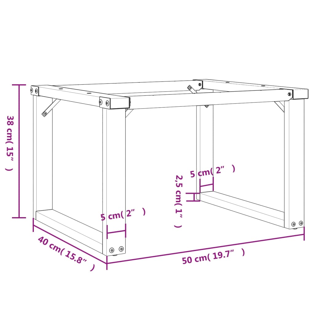 vidaXL Nohy konferenčného stolíka O-rám 50x40x38 cm liatina