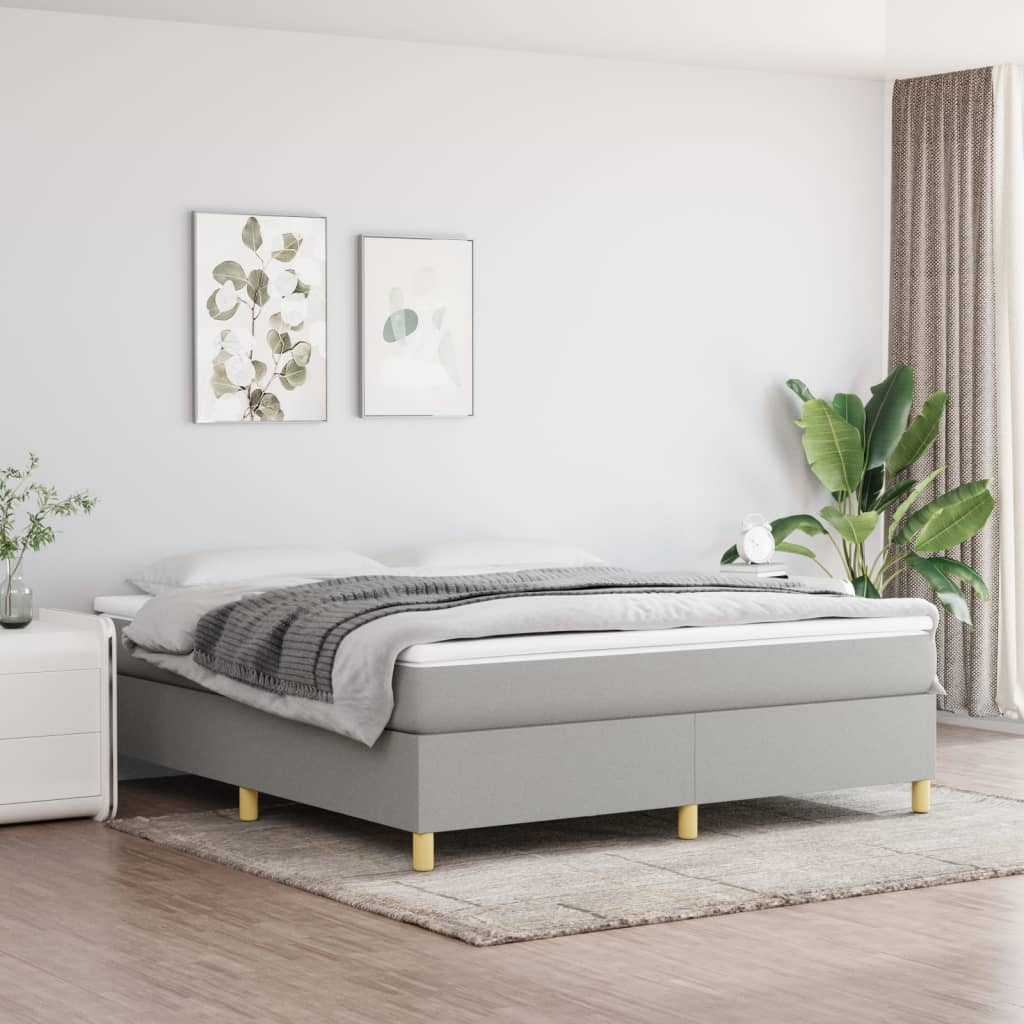 vidaXL Boxspring posteľ s matracom svetlosivá 100x200 cm látka