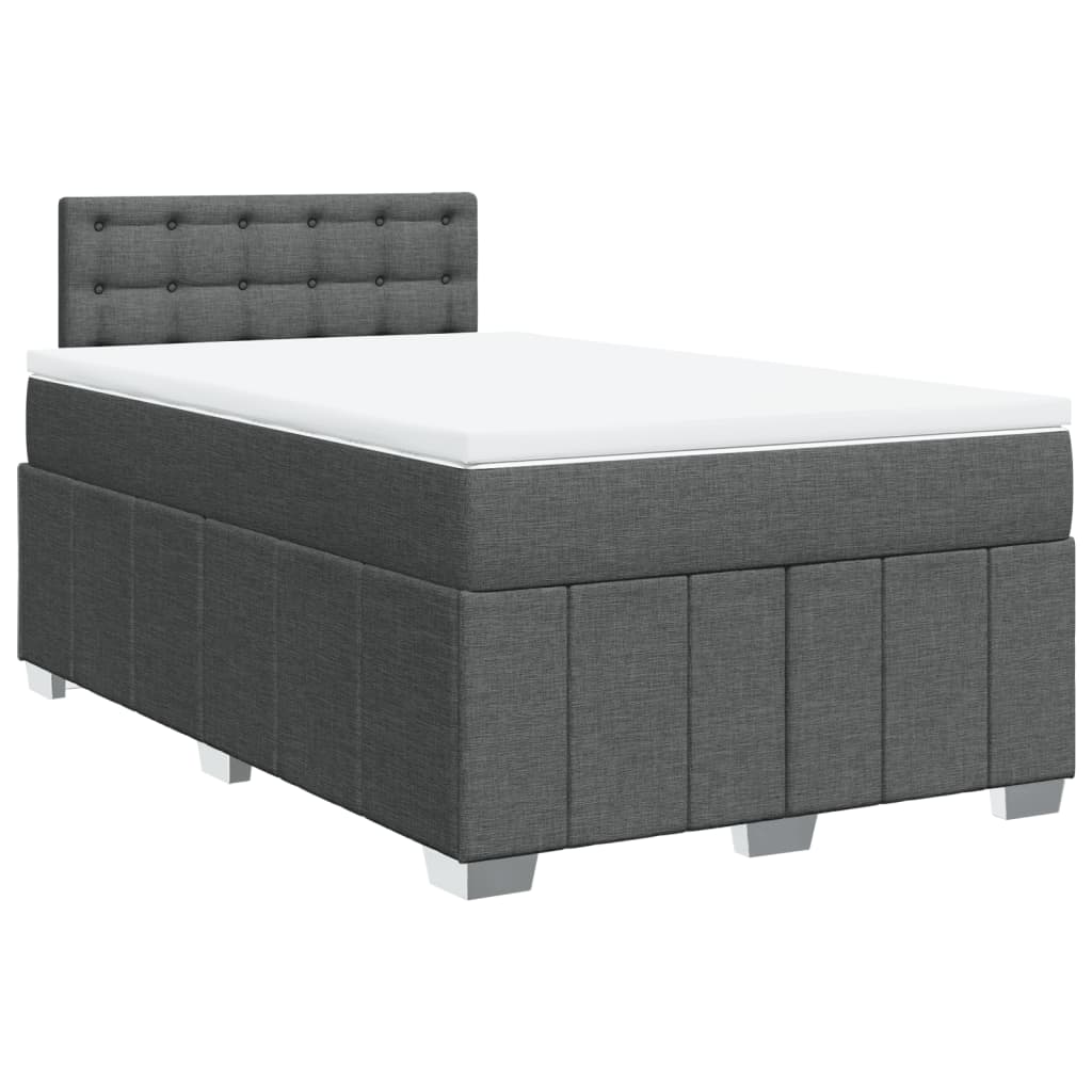 vidaXL Boxspring posteľ s matracom, tmavosivá 120x190 cm, látka