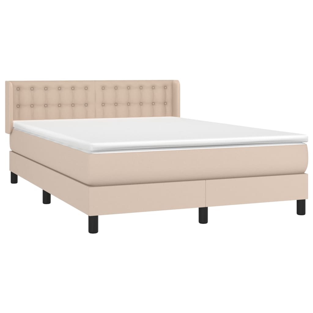 vidaXL Boxspring posteľ s matracom kapučínová 140x200 cm umelá koža