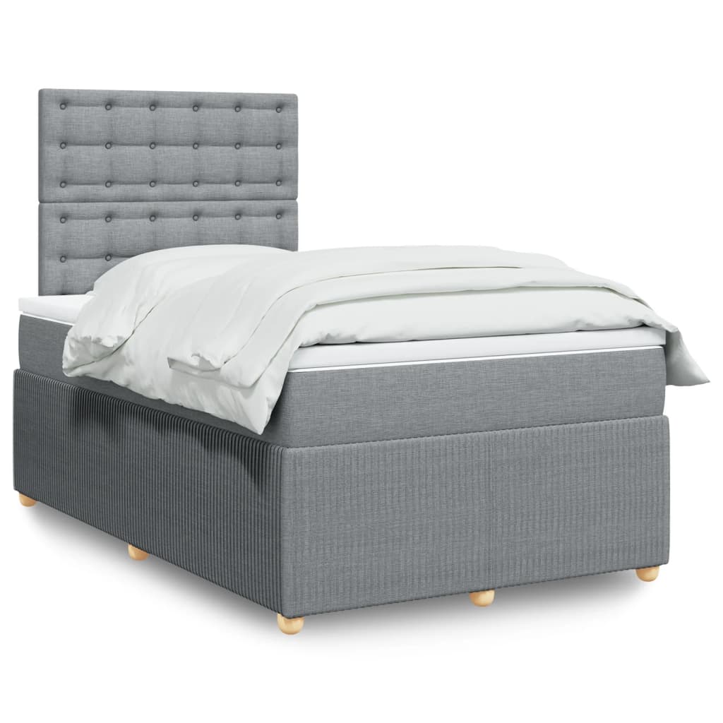 vidaXL Boxspring posteľ s matracom bledosivá 120x190 cm látka