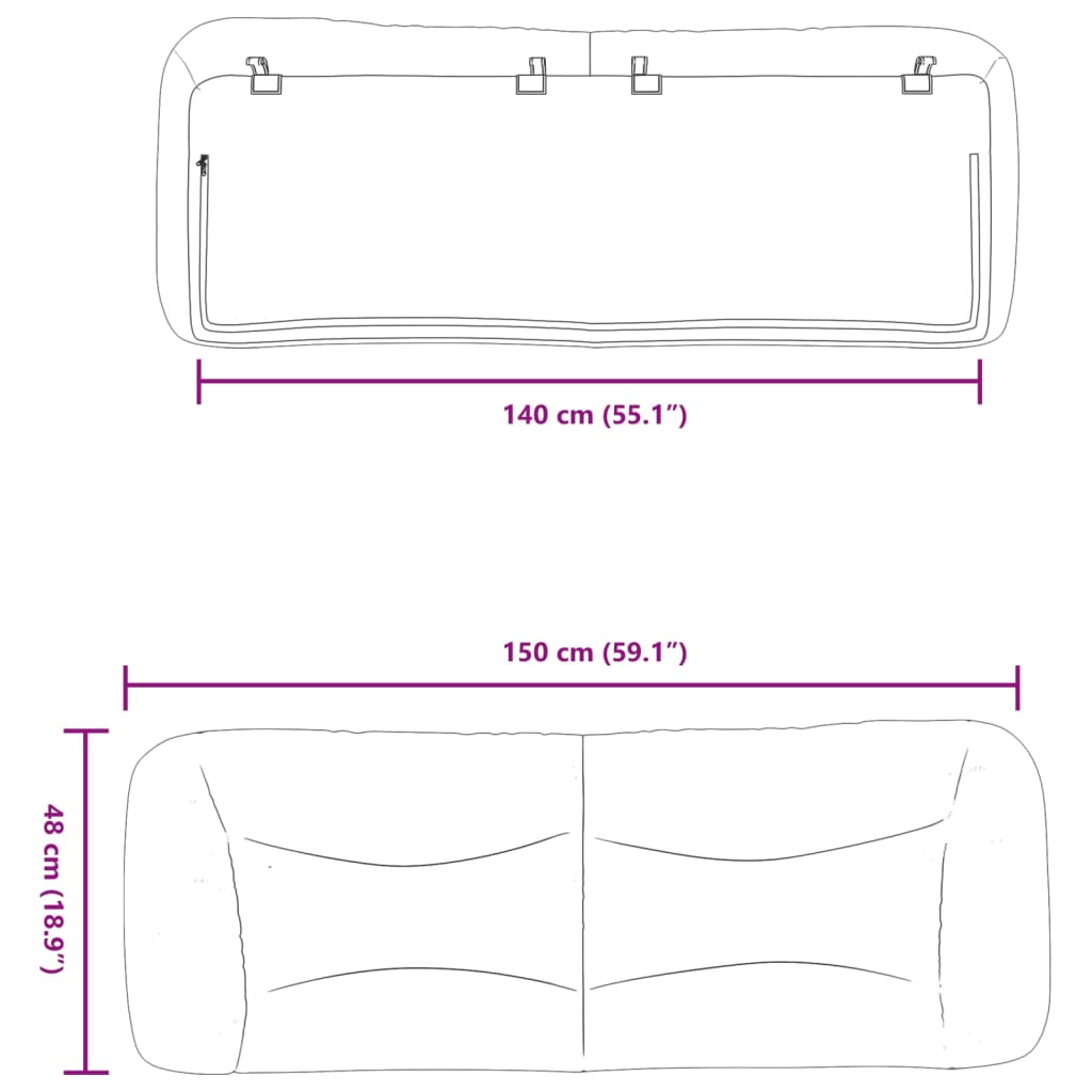 vidaXL Vankúš na čelo postele čierny 140 cm umelá koža