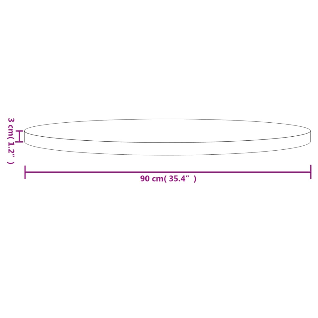 vidaXL Stolová doska okrúhla biela Ø90x3 cm masívna borovica