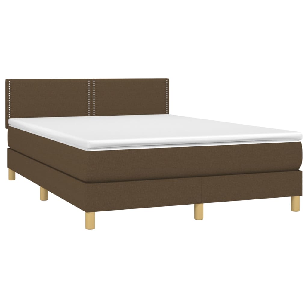 vidaXL Boxspring posteľ s matracom tmavohnedá 140x200 cm látka