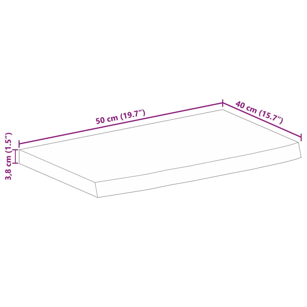 vidaXL Stolová doska živá hrana 50x40x3,8 cm masívne mango