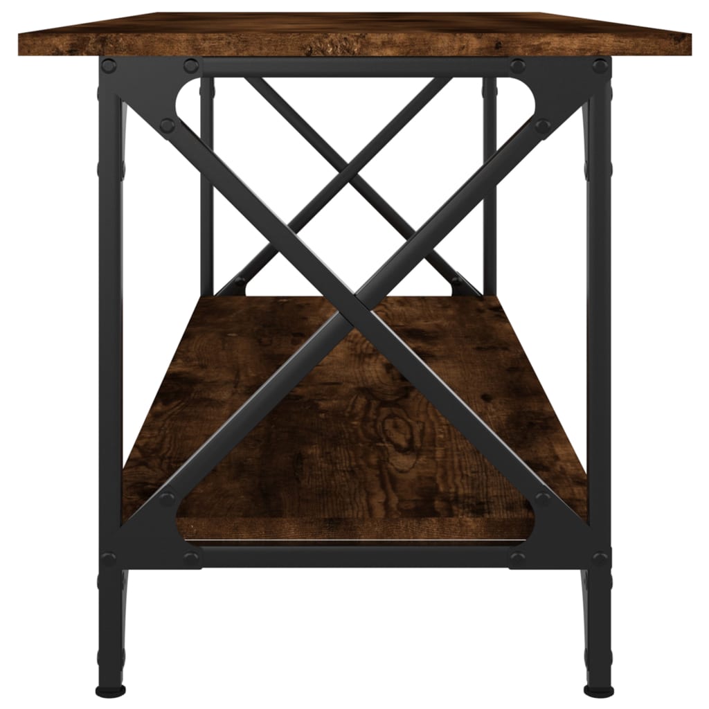 vidaXL Konferenčný stolík dymový dub 100x45x45cm sprac. drevo a železo