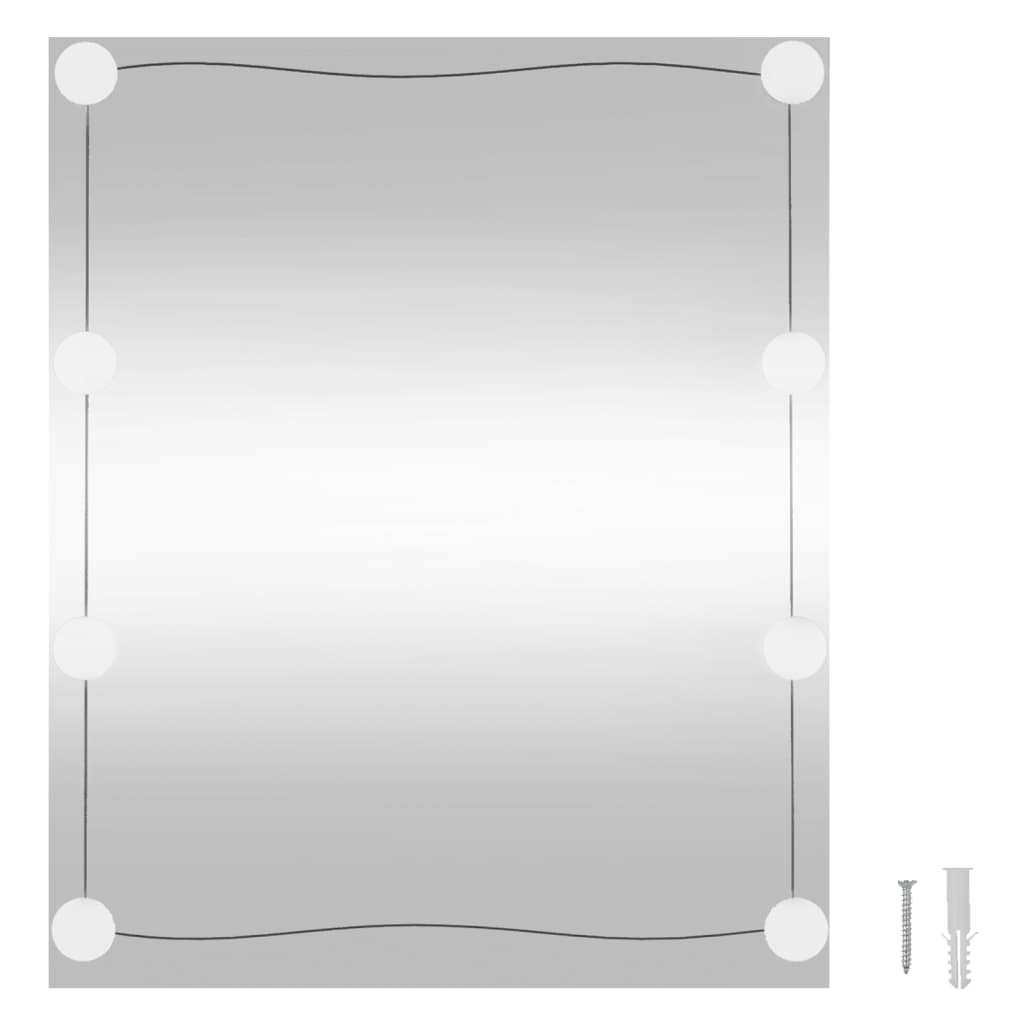 vidaXL Nástenné zrkadlo s LED svetlami 50x60 cm sklo obdĺžnik