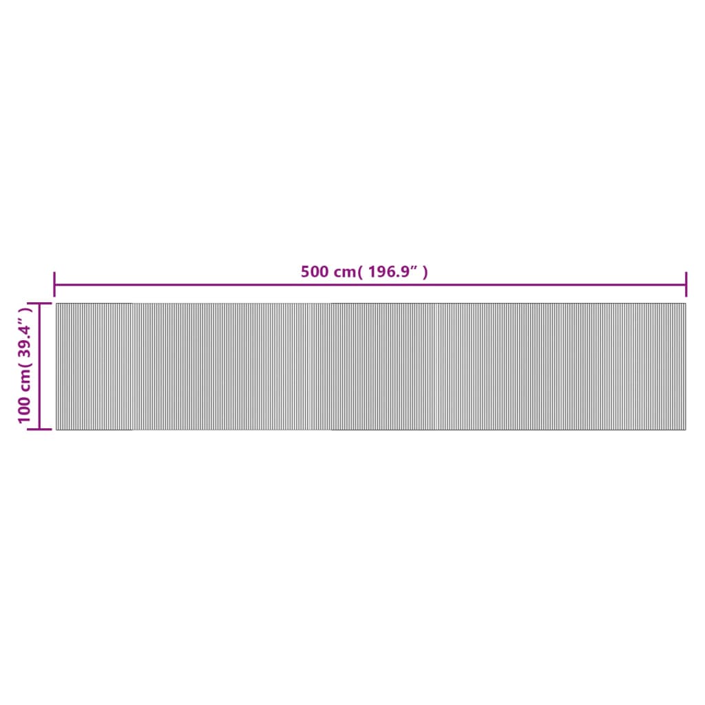 vidaXL Koberec obdĺžnikový tmavohnedý 100x500 cm bambus