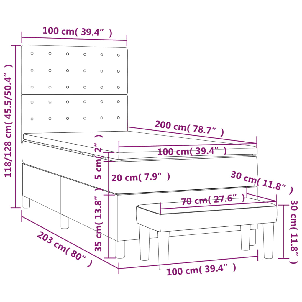 vidaXL Boxspring posteľ s matracom čierna 100x200 cm umelá koža