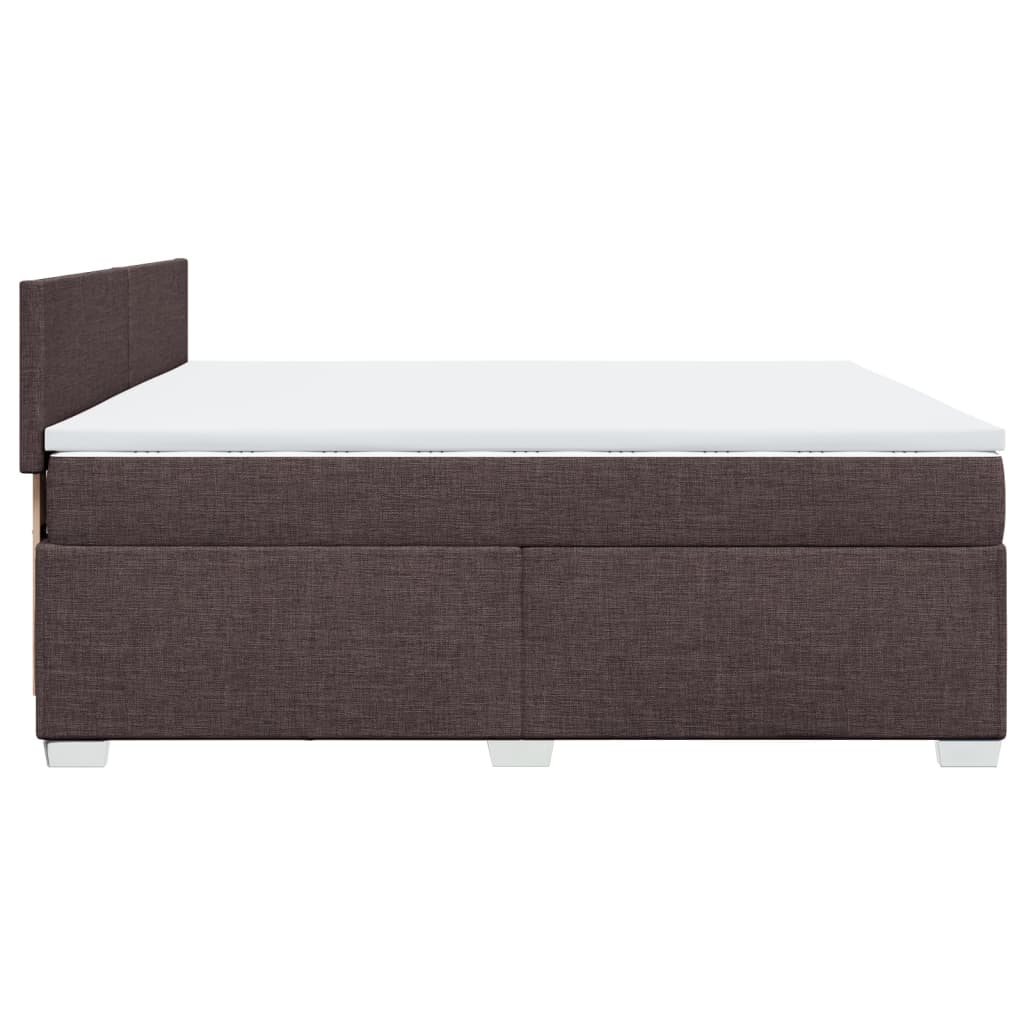 vidaXL Boxspring posteľ s matracom tmavohnedá 200x200 cm látka